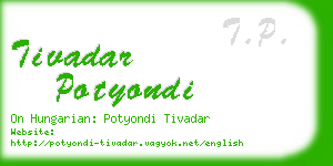 tivadar potyondi business card